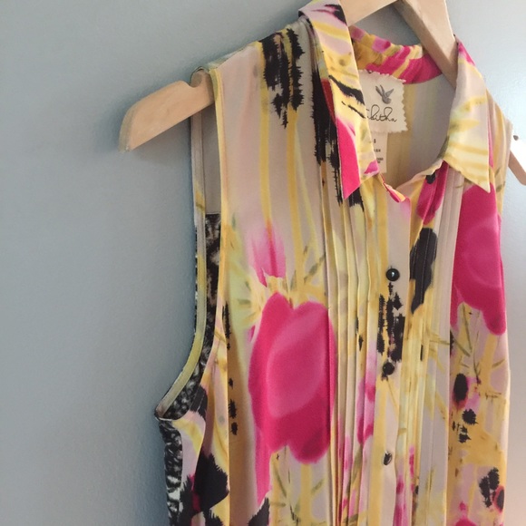 ANTHRO TABITHA Silk Floral Button Down Tunic Dress - Picture 5 of 8